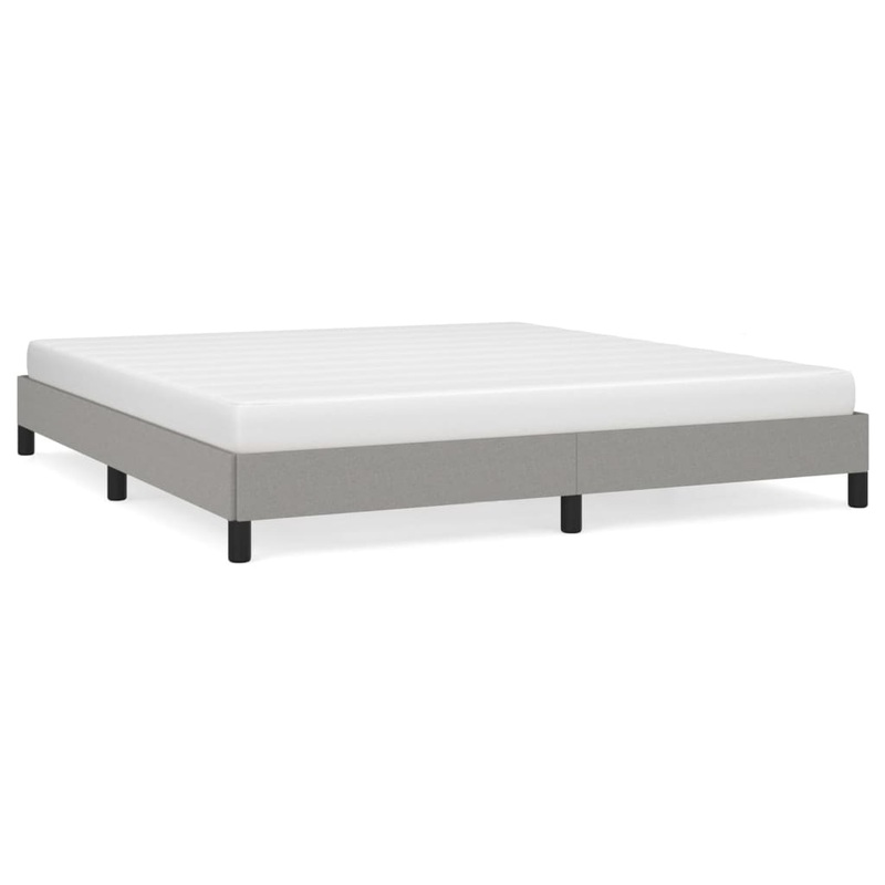 Cadre de lit sans matelas gris clair 160x200 cm tissu