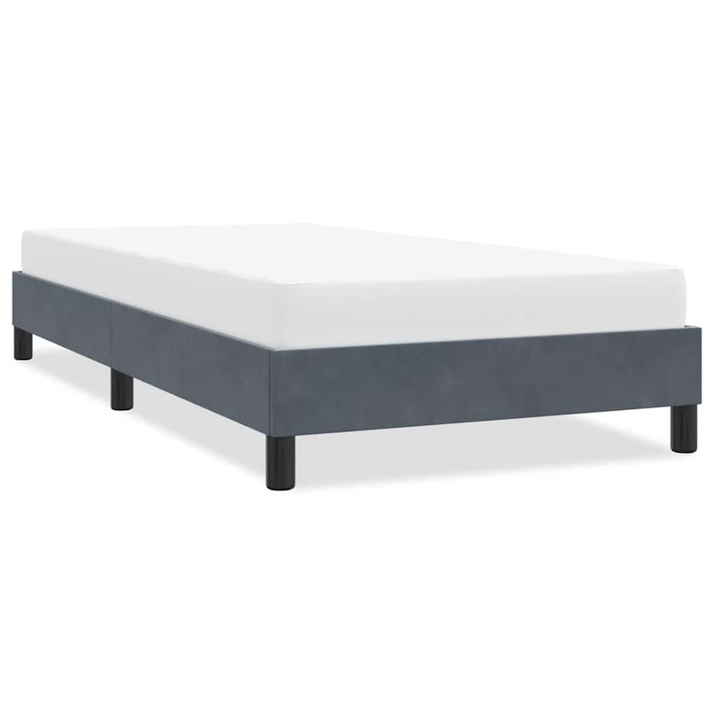 Cadre de lit sans matelas gris fonc 100x220 cm velours