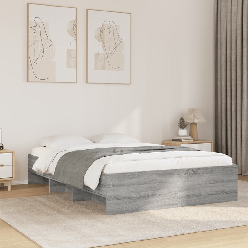 Cadre de lit sans matelas sonoma gris 120x190 cm