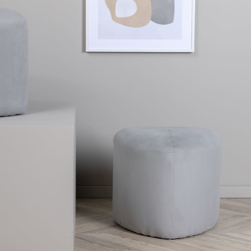 Pouf Peg 46x46x41 cm Velours ctel Gris
