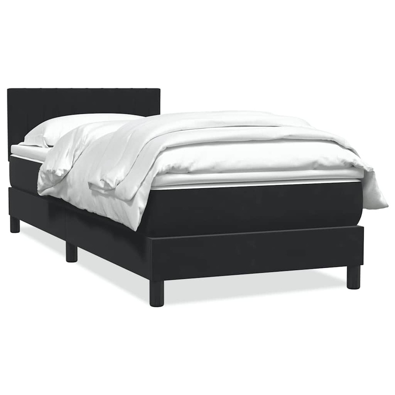 Sommier  lattes de lit avec matelas noir 90x210 cm velours