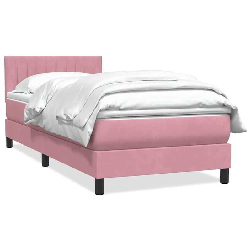 Sommier  lattes de lit avec matelas rose 80x220 cm velours