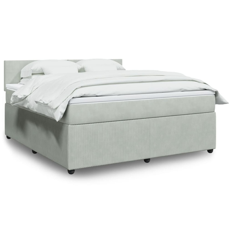 Sommier  lattes de lit et matelas Gris clair 180x200cm Velours