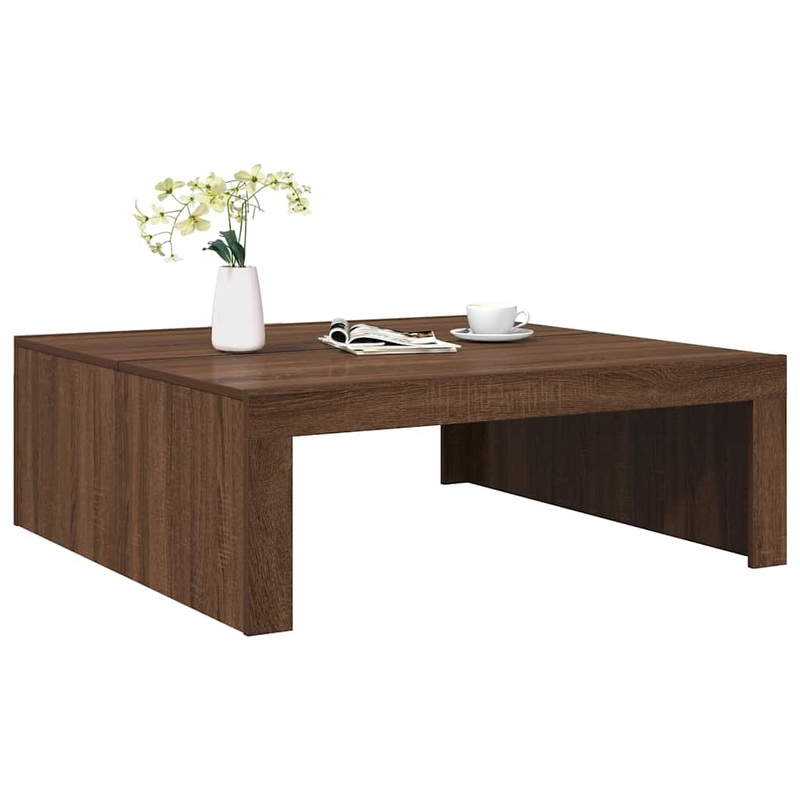Table basse Chne marron 100x100x35 cm Bois d'ingnierie