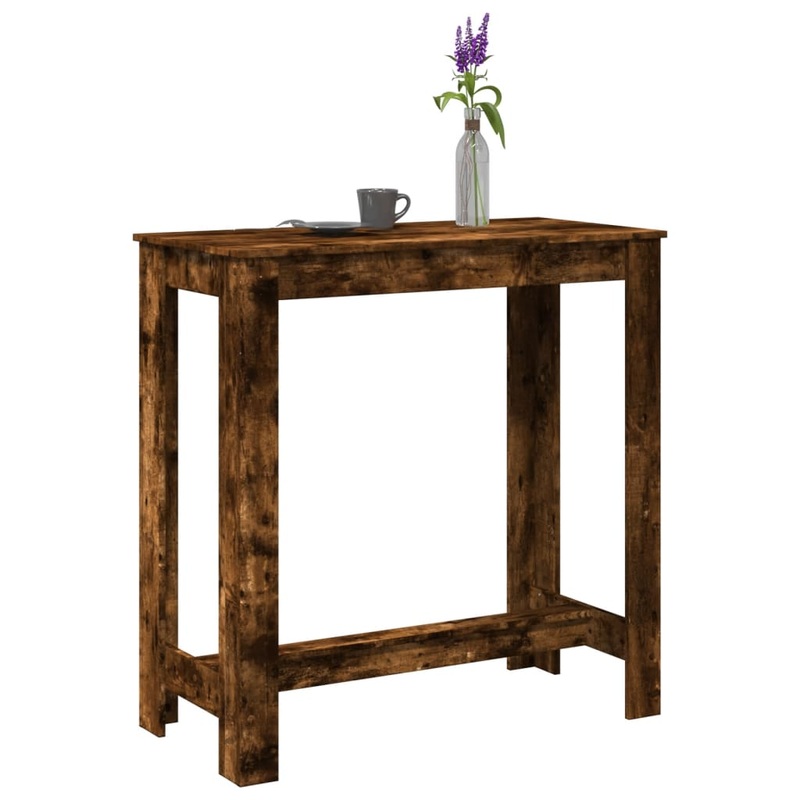 Table de bar chne fum 102x50x103,5 cm bois d'ingnierie