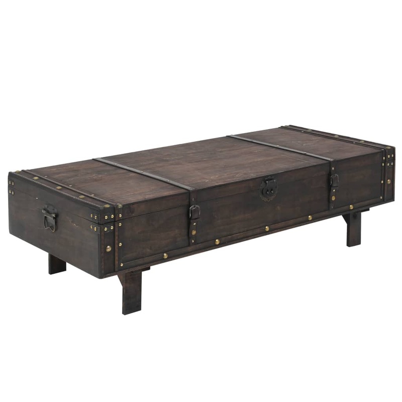 Table basse contreplaqu style vintage 120x55x35 cm