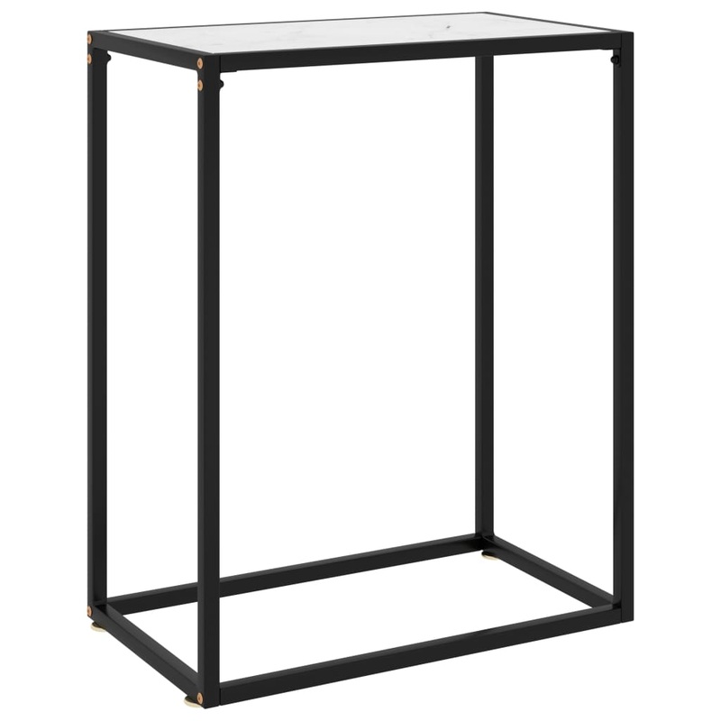 Table console Blanc 60x35x75 cm Verre tremp
