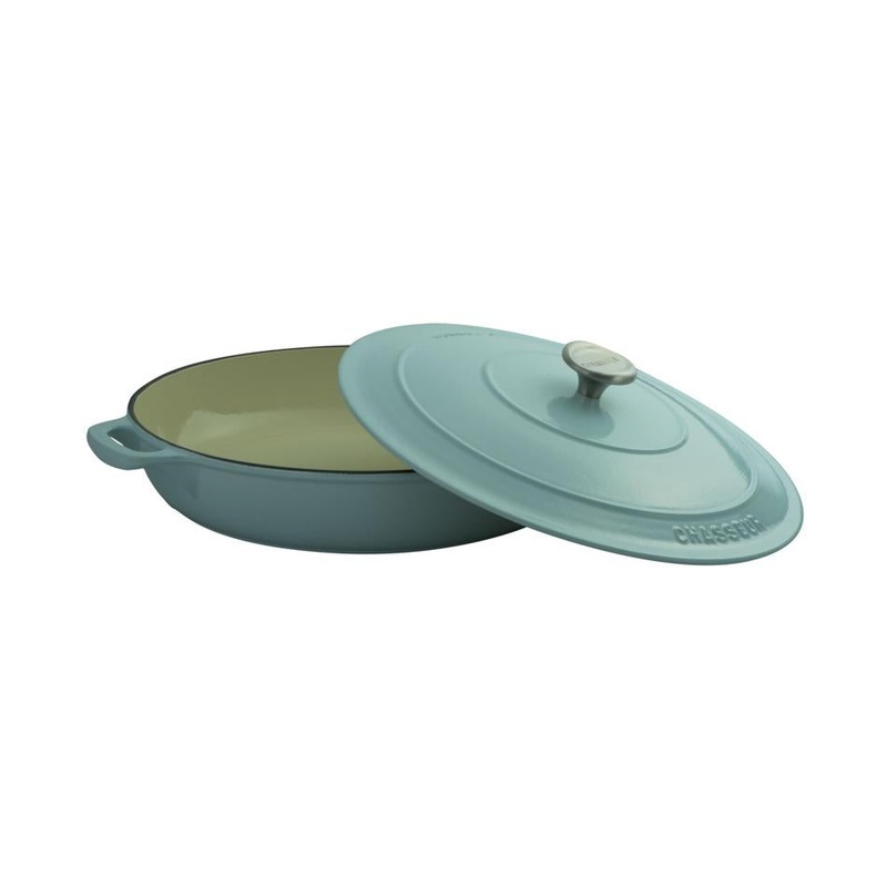 Chasseur Low Round Casserole 30Cm/2.5L Duck Egg Blue 19544
