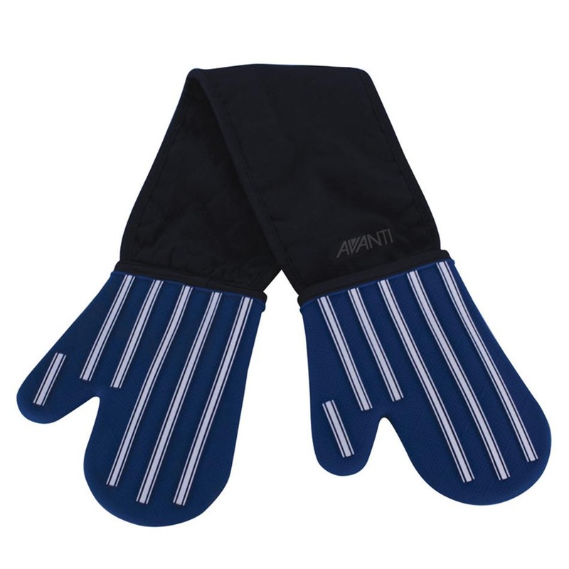 Avanti Silicone Double Oven Mitts - Butcher Stripe 16582