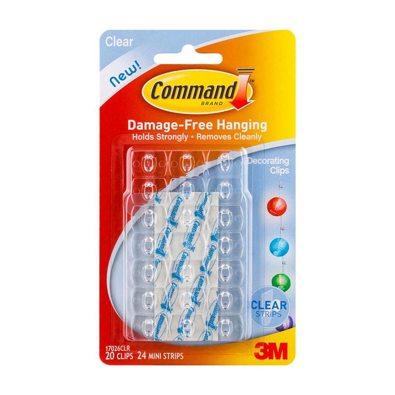 Command Decorating Clips 17026CLR Clear, Pack of 20