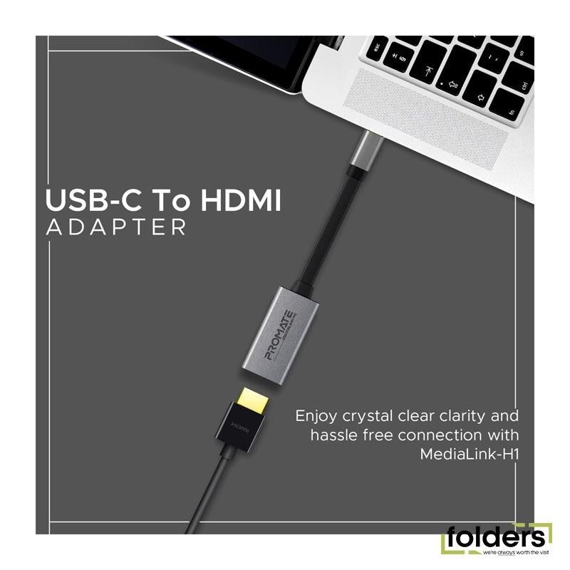 PROMATE USB-C to HDMI Adapter. Supports up to 4K@30Hz. Plug &