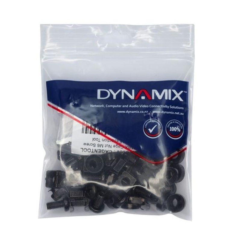 Dynamix 30Pc Pack, 3 Piece Cage Nut, Black M6*15Mm. CAGE30BTOOL