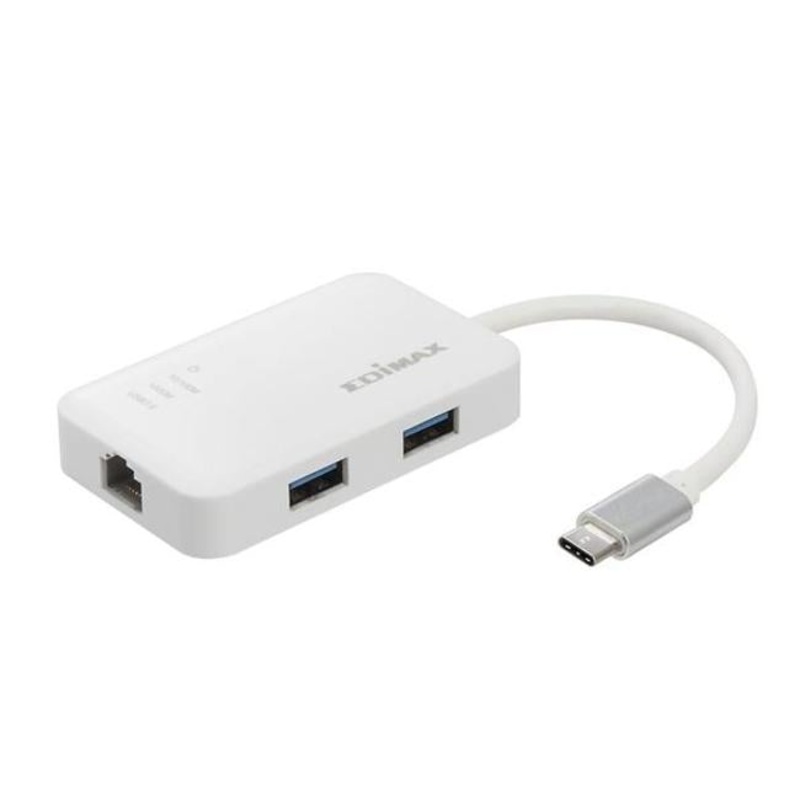 Edimax 2-In-1 Usb 3.0 Multi-Port Ethernet Hub With Usb-C Connector.