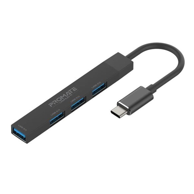 Promate 4-In-1 Ultra-Slim Multi Port Hub