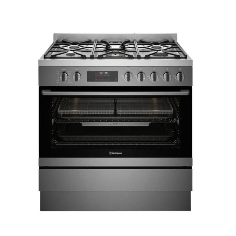 Westinghouse 90cm Dual Fuel Pyrolytic Freestanding Oven with AirFry WFEP9717DD