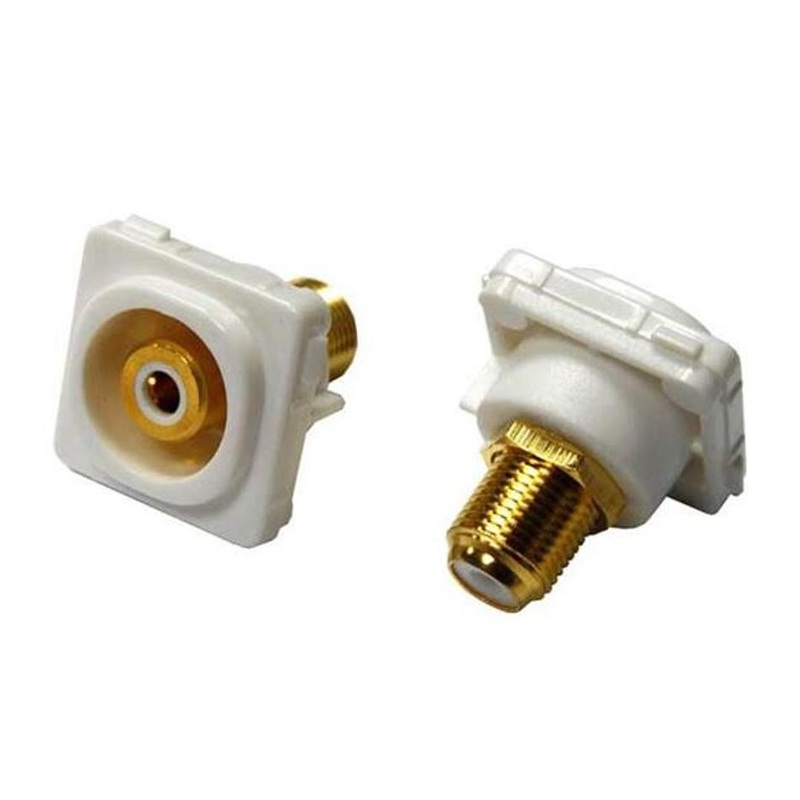 Amdex White Rca To F Connector FP-RCAF-WH