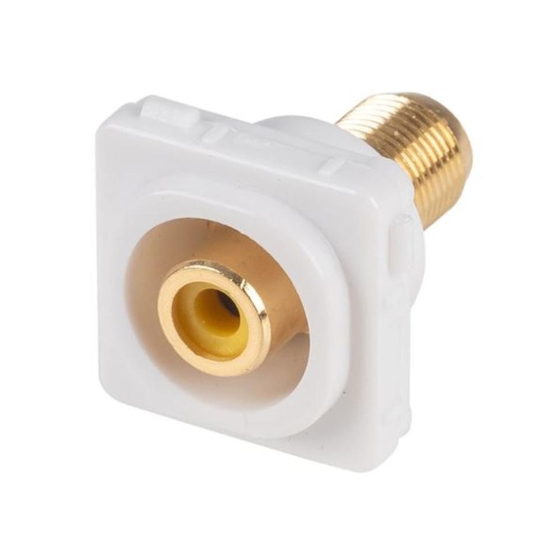 Amdex Yellow Rca To F Connector FP-RCAF-YE