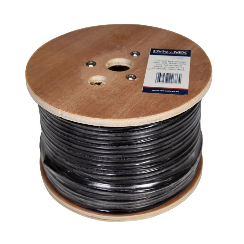Dynamix 305M Roll Rg6 Shielded Cable C-RG6-305-BK