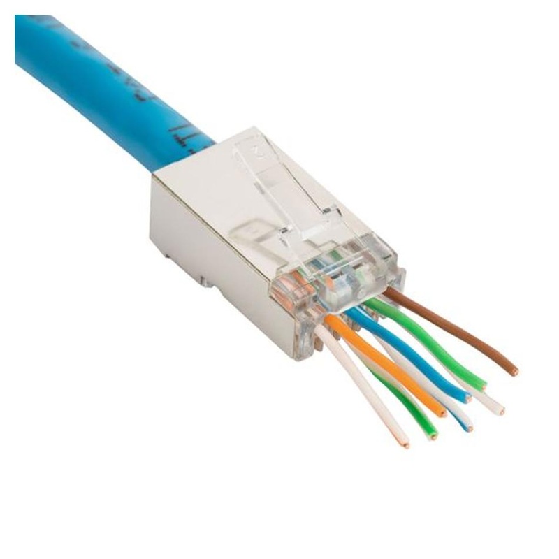 Dynamix Cat6 Stp Internal Ground Push Through Plug RJ-45PTC6S-20