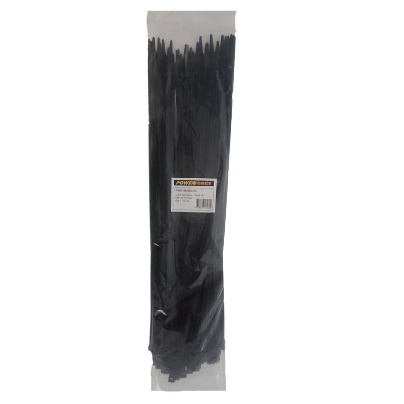 Powerforce Cable Tie Black Uv 685Mm X 9Mm Weather Resistant Nylon.