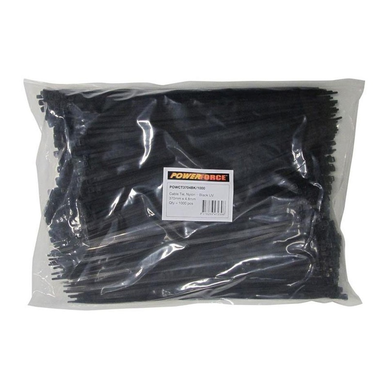 Powerforce Cable Tie Natural 370Mm X 4.8Mm Nylon Pack Of 1000.