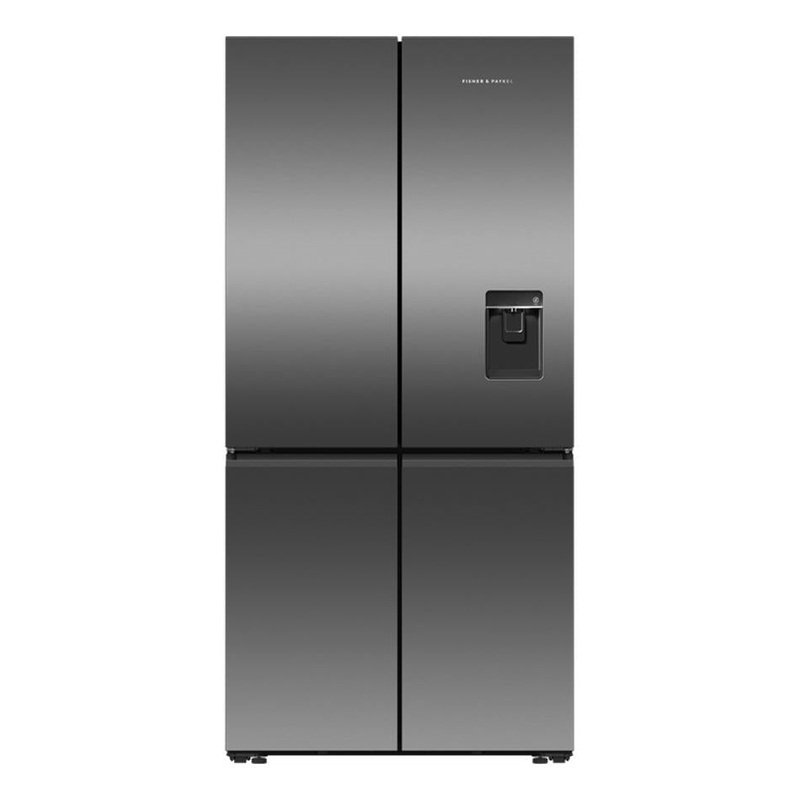Fisher & Paykel Freestanding Quad Door Refrigerator Freezer, 90.5cm, 690L, Ice & Water RF730QNUVB1