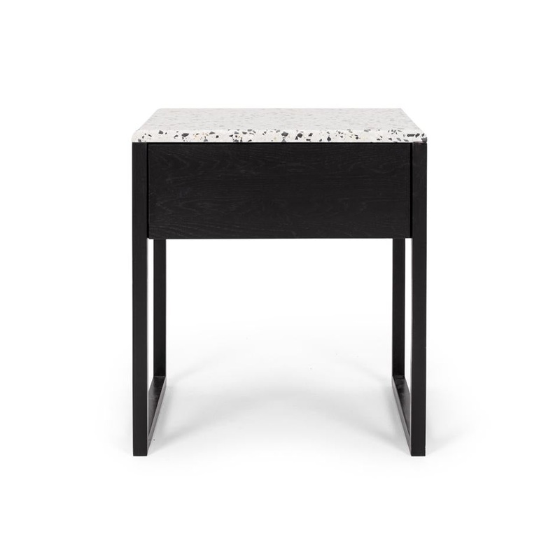 Furniture By Design Avalon Black Oak Side Table (Terrazzo Top)