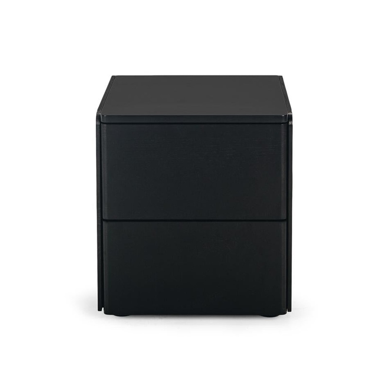 Furniture By Design Cube Black Oak Side Table 2drw (Black Oak Top)