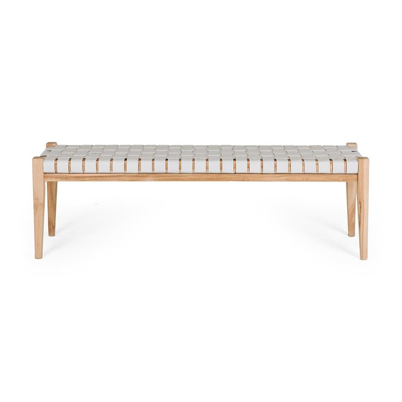 Furniture By Design Indo Woven Bench 150 Duck Egg PLINBENWG