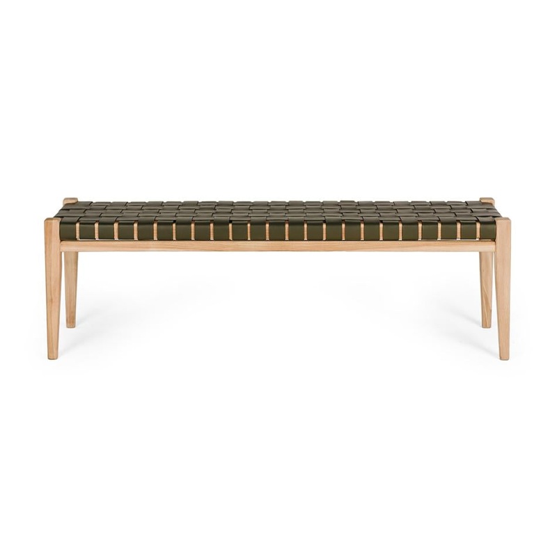 Furniture By Design Indo Woven Bench 150 Olive PLINBENWO