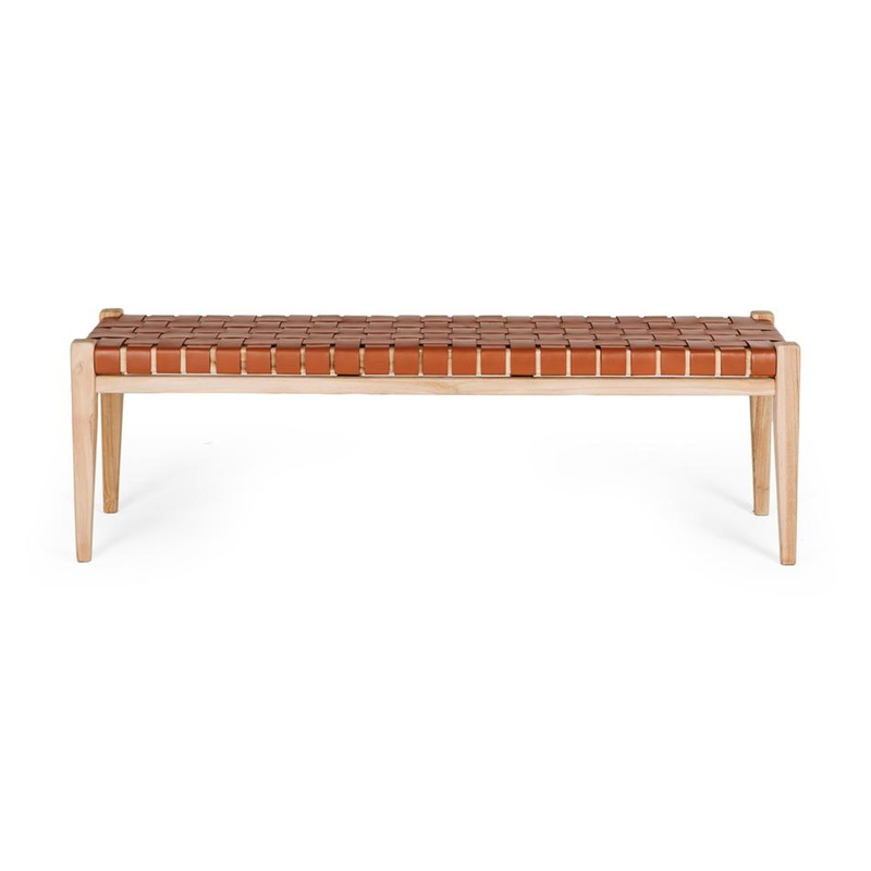 Furniture By Design Indo Woven Bench 150 Tan PLINBENWT