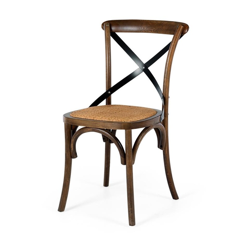 Furniture By Design Villa X-Back Chair Deep Oak Rattan Seat HZCCVXDO