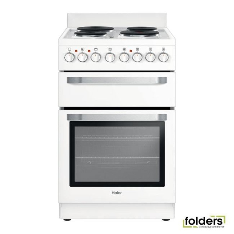 Haier Freestanding Cooker Electric 54cm 4 Elements Solid Hotplate HOR54B5MCW1