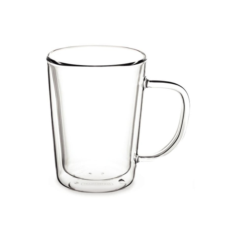 Tramontina Double Wall Coffee Cup With Handle 250ml  - Set 2 38368251