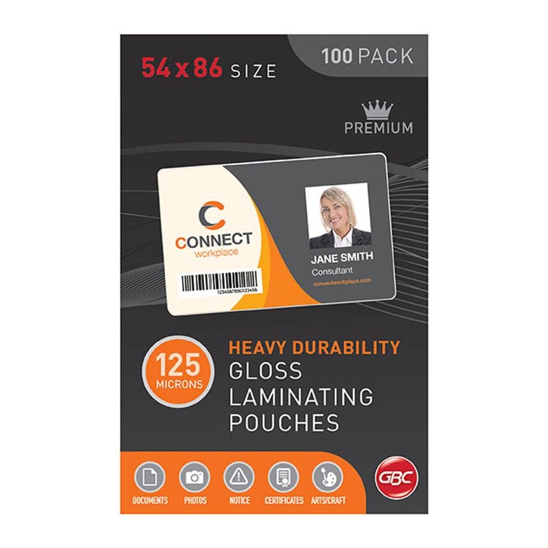 Gbc Laminating Pouch 54X86Mm 125 Micron Pk100 BL125M54X86