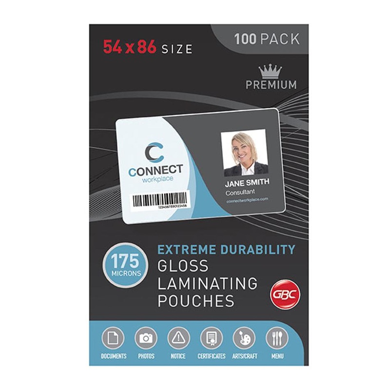 Gbc Laminating Pouch 54X86Mm 175 Micron Pk100 BL175M54X86