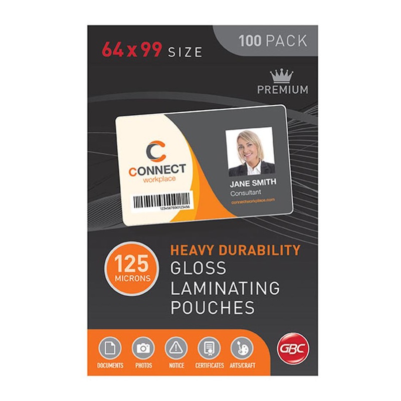 Gbc Laminating Pouch 64X99Mm 125 Micron Pk100 BL125M64X99