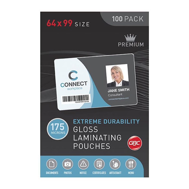 Gbc Laminating Pouch 64X99Mm 175 Micron Pk100 BL175M64X99
