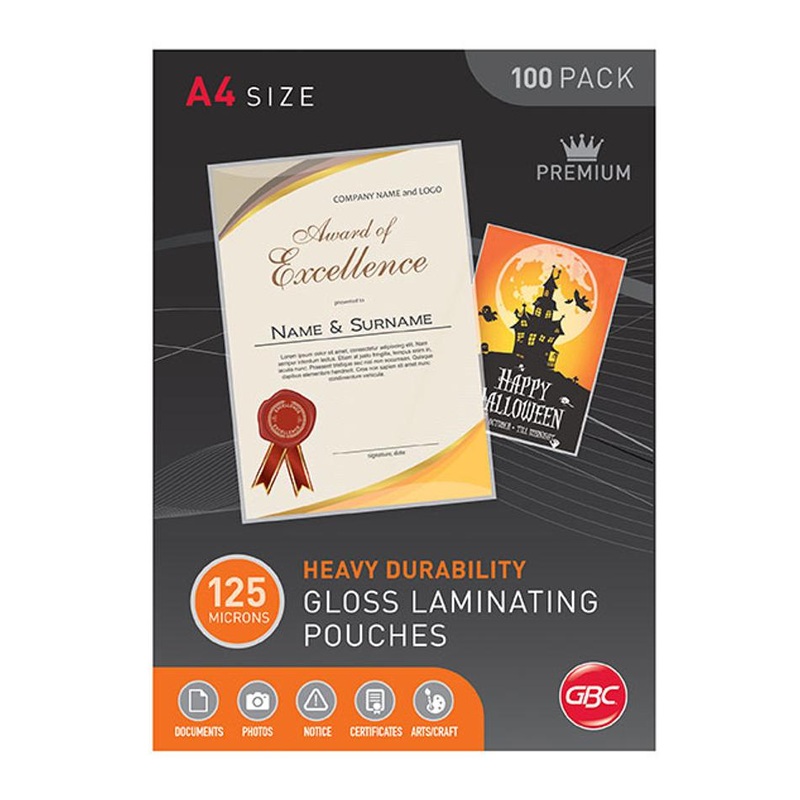 Gbc Laminating Pouch A4 125 Micron Pk100 BL125MA4