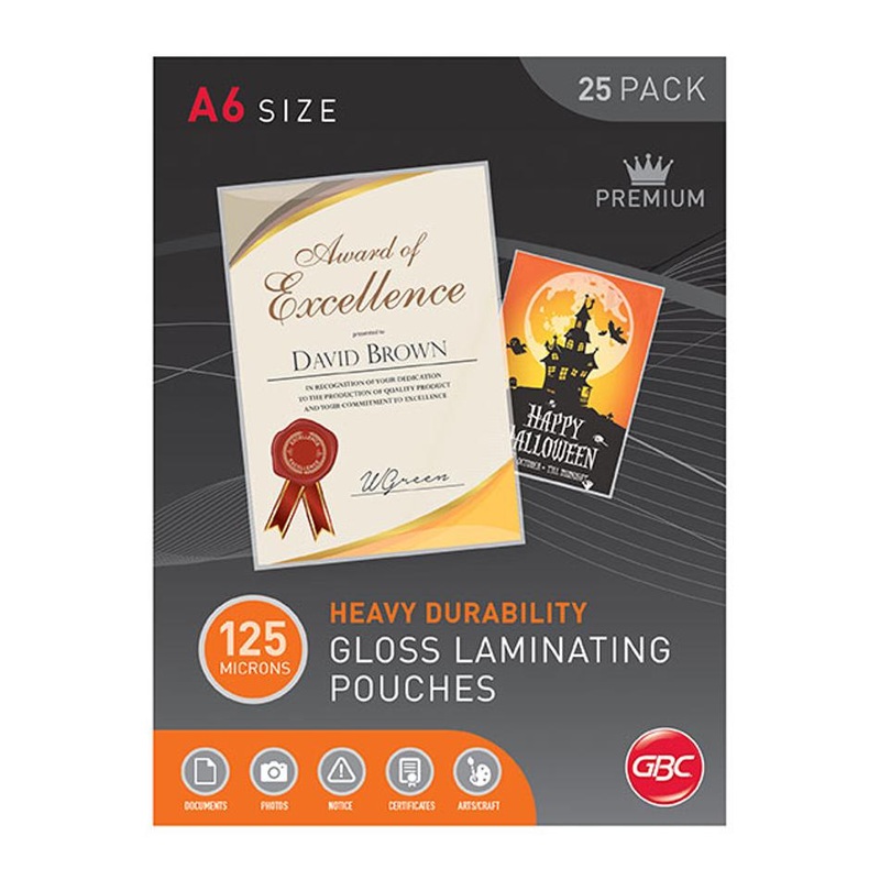 Gbc Laminating Pouch A6 125 Micron Pk25 BL125M25A6
