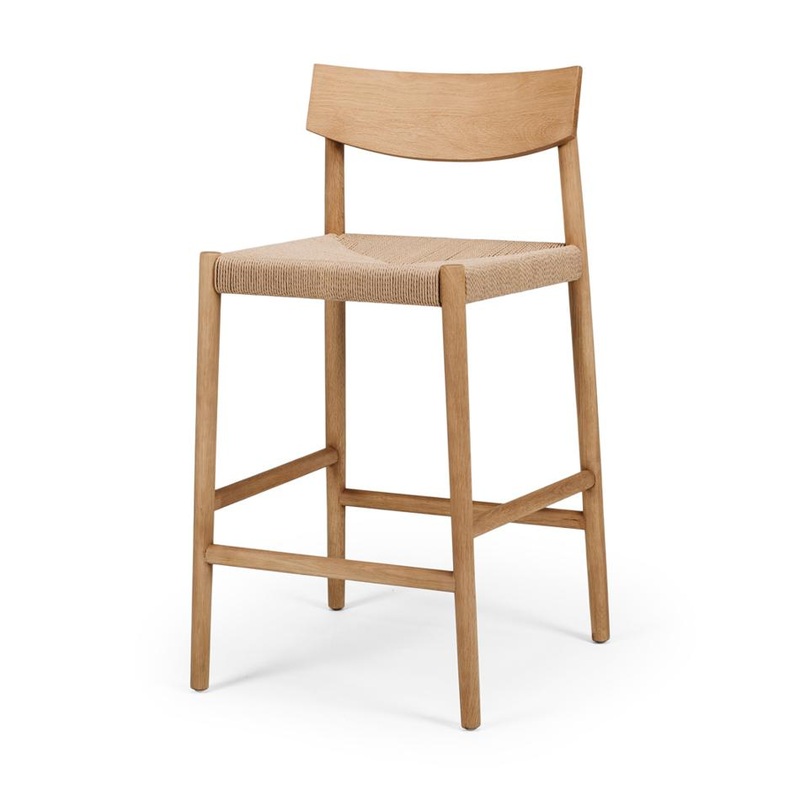 Ingrid Highback Natural Oak Bar Stool