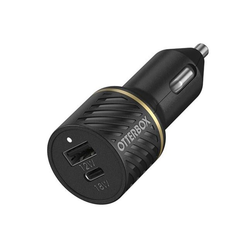 OTTERBOX 2PRT CAR CHGR 30W USB-C 18W PD + USB-A 12W BlACK