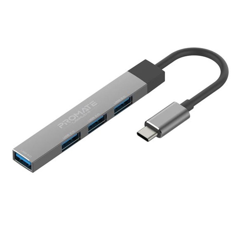 Promate 4-In-1 Ultra-Slim Multi Port Hub. LITEHUB-4.GRY
