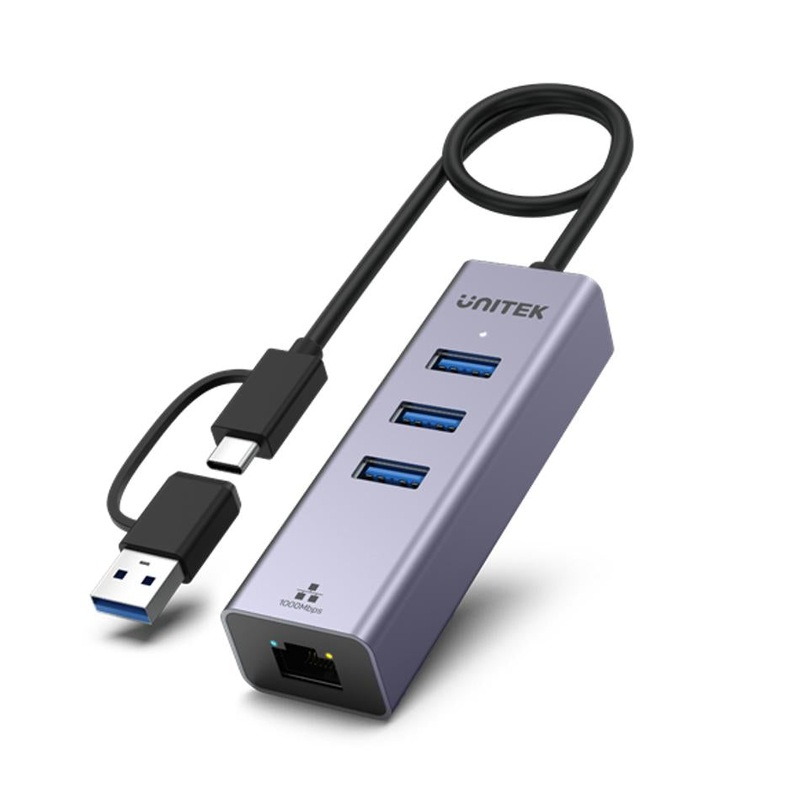 UNITEK 4-in-1 USB Multi-port Hub with 2-in-1 Connectors USB-C &