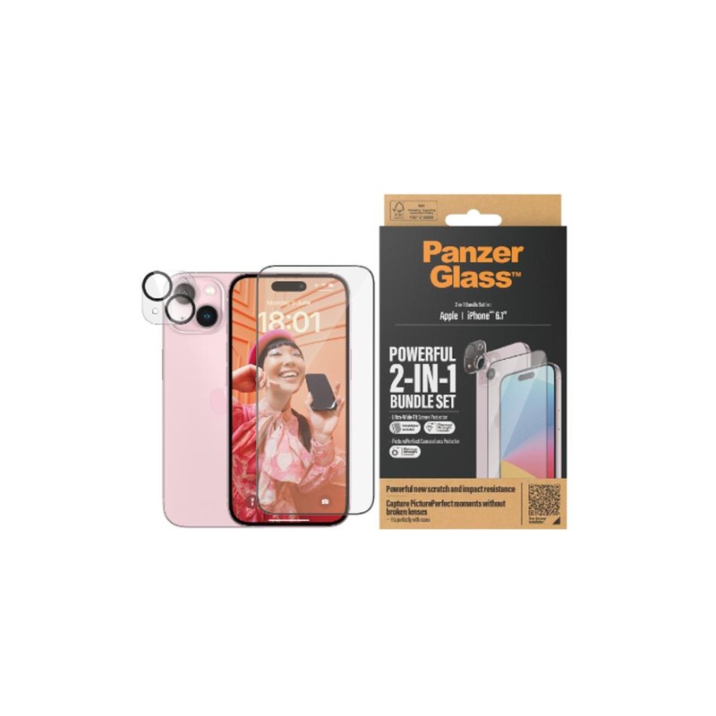 PanzerGlass 2 in 1 Protection Bundle iPhone 15 B1136+2809