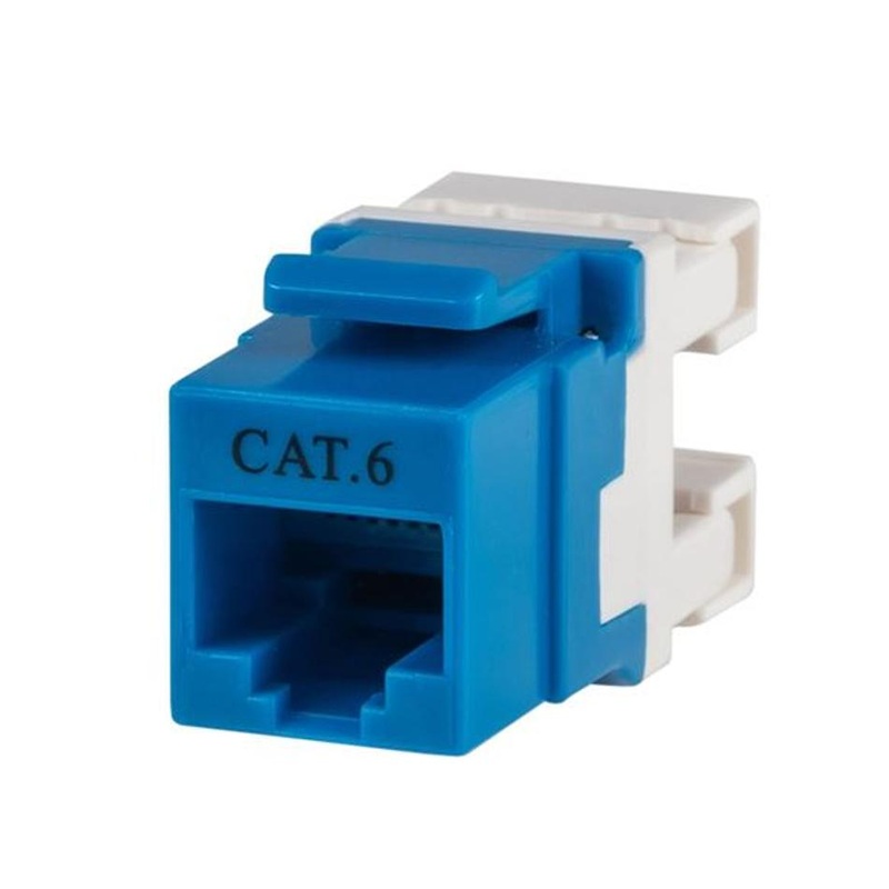 Dynamix Cat6 Blue Keystone Rj45 Jack For 110 Face Plate FP-C6-BLUE