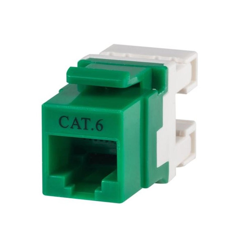 Dynamix Cat6 Green Keystone Rj45 Jack For 110 Face Plate T568A/T568B