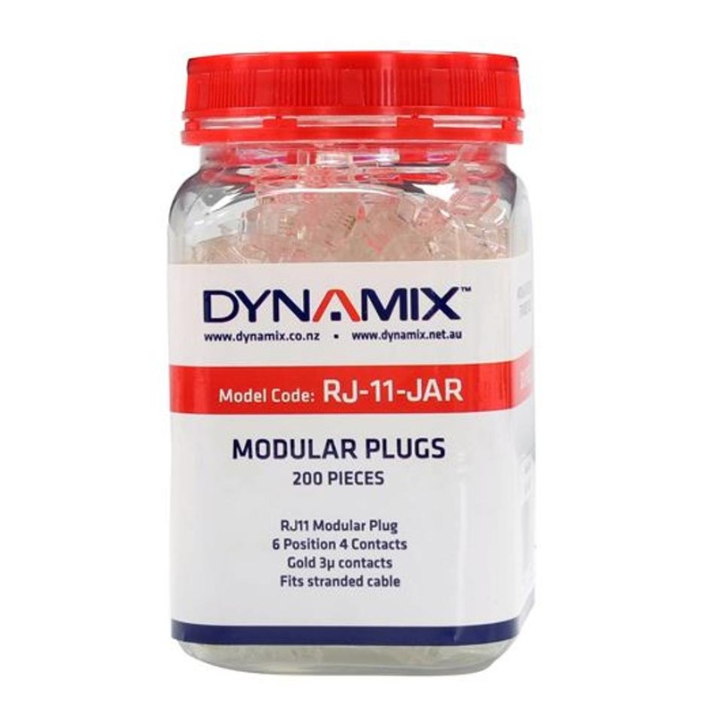 Dynamix Rj11 Plug 200Pc Jar, 6P4C Modular Plug RJ-11-JAR