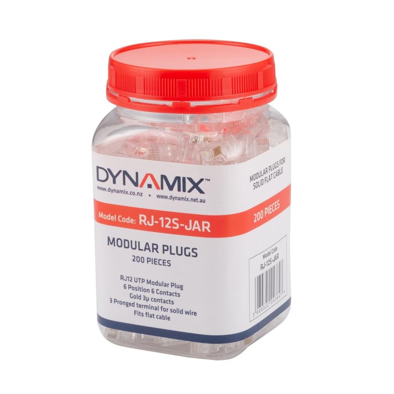 Dynamix Rj12 Plug 200Pc Jar RJ-12S-JAR