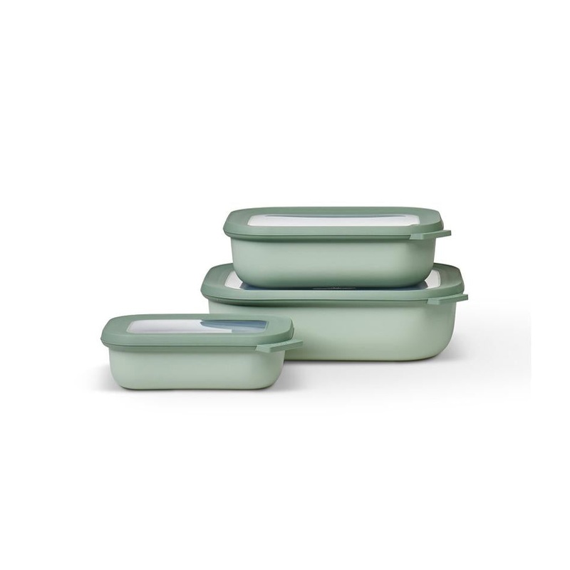 Mepal Cirqula Rectangle Small Set 3 Piece Nordic Sage 106270094700M